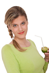 Healthy lifestyle series - Woman holding lime