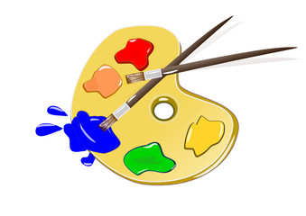 farbpalette mit pinsel vektor