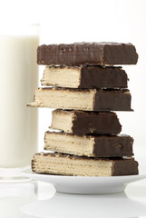 Chocolate wafer and milk