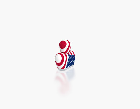 abstrakte Figur mit Flagge USA