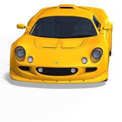 Obraz na płótnie Canvas yellow fantasy racing car