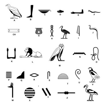 Egyptian Hieroglyph Alphabet  poster 001