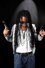 cool afro american gangster