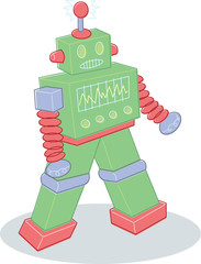 Illustration de robot jouet de style rétro