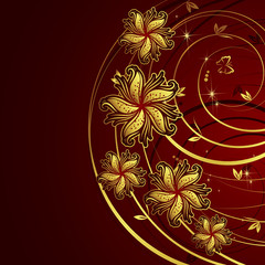 Background with gold flowers