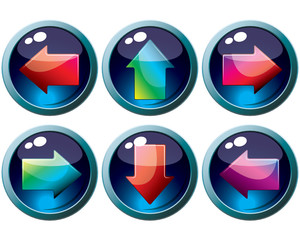 A set of buttons with arrows.