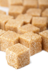 cane sugar cubes isolated