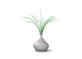Kleine Topfpflanze - Weiße Vase