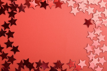 holiday red background with stars