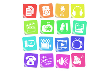 Miscellaneous multimedia vector icons