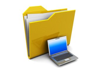 folder icon with laptop