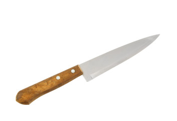 Big kitchen knife isolated on white background