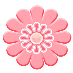 2D pink flower