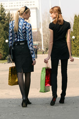 shopping women walking on the street