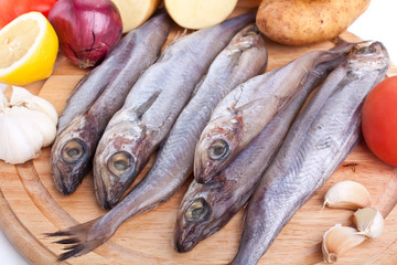 raw fish with vegetables