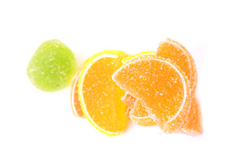 Fototapeta na wymiar Fruit jelly isolated on white