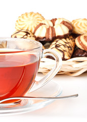 Sweet cookies and cup of tea