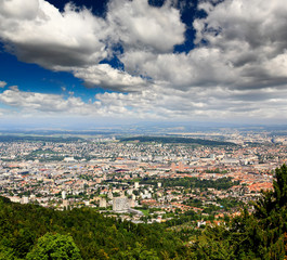 The aerial view of Zurich City
