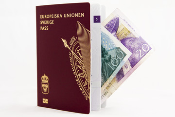 Eu Passport With Swedish Bank Notes