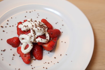 Strawberries with whipped cream