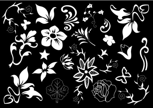 Blumen und Blätter Design