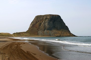 Fototapeta na wymiar Cape Kovrizhka on seaside of the island Sakhalin.