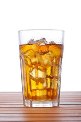 Glass of ice tea with lemon