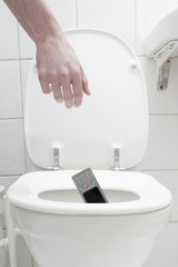 Dropping the cell phone in the toilet