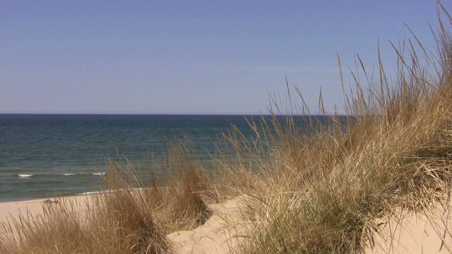 Lake Michigan Beach with Dune Grass