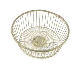 Silver plated old wire basket