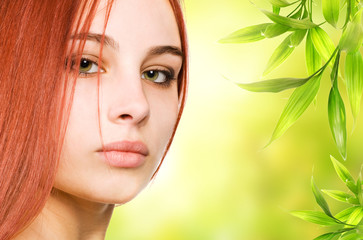Beautiful redhead woman close-up potrait