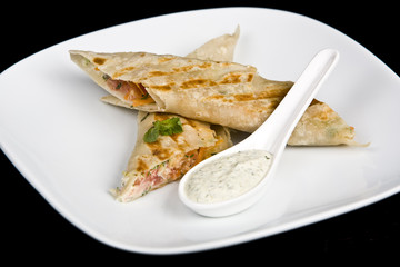 salmon is in lavashe