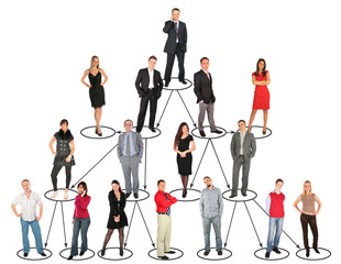 different people taking diverse positions and levels collage.