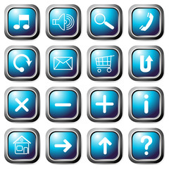 Aqua square buttons.