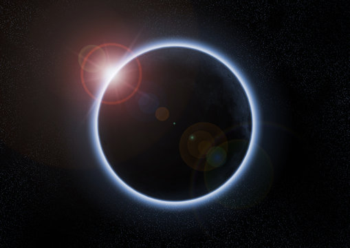 a solar eclipse with the moon between earth and sun