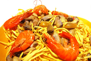 Spaghettis al dente de la mer