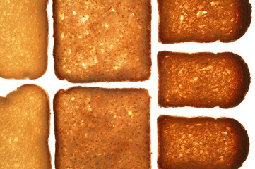 Bread varied slices on transparent background