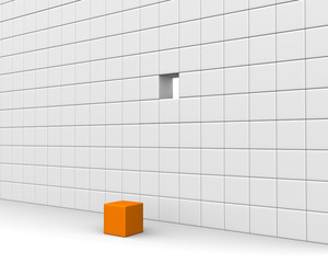 Unique orange cube