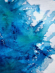 Blue Watercolor Splash Background