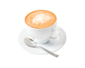 Cup of coffee on a white background