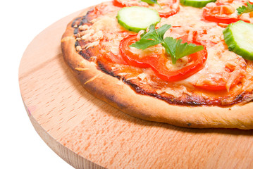 tomato pizza with pepper. Isolated