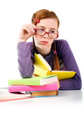 Pensive schoolgirl