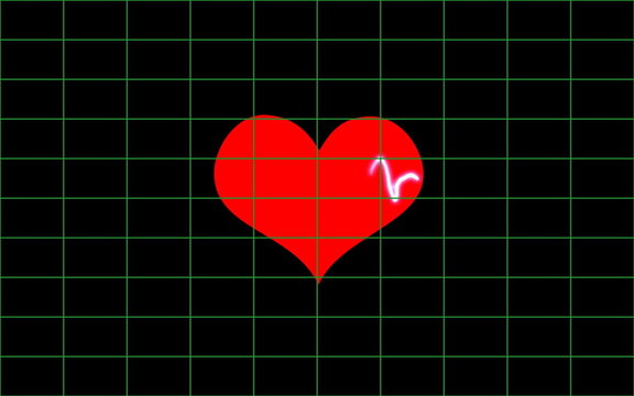 heart rate EKG beating NTSC seamless loopable