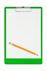 Clipboard and pencil