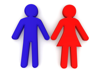 Male and female. Signs