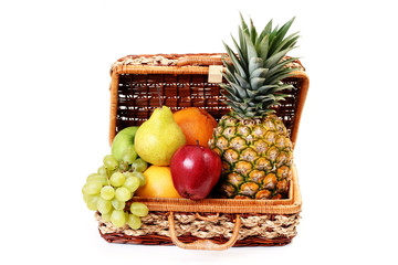 picnic basket with fruits