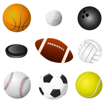 sport balls set vector
