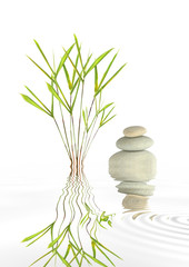 Spa Stones and Bamboo Leaf Grass
