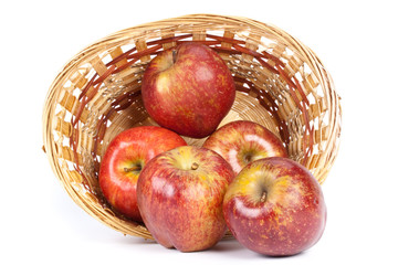 Fresh apples in a basket
