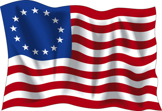 Betsy Ross flag, vector illustration